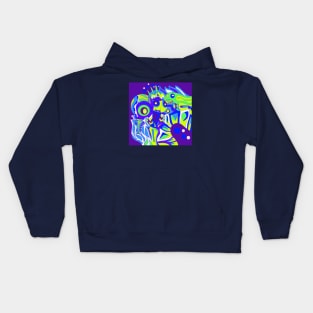 psychedelic android ecopop Kids Hoodie